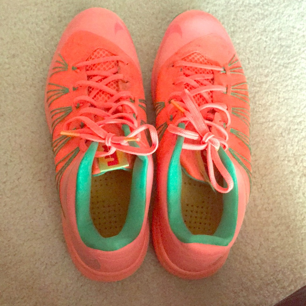 Nike orange basketball shoes
